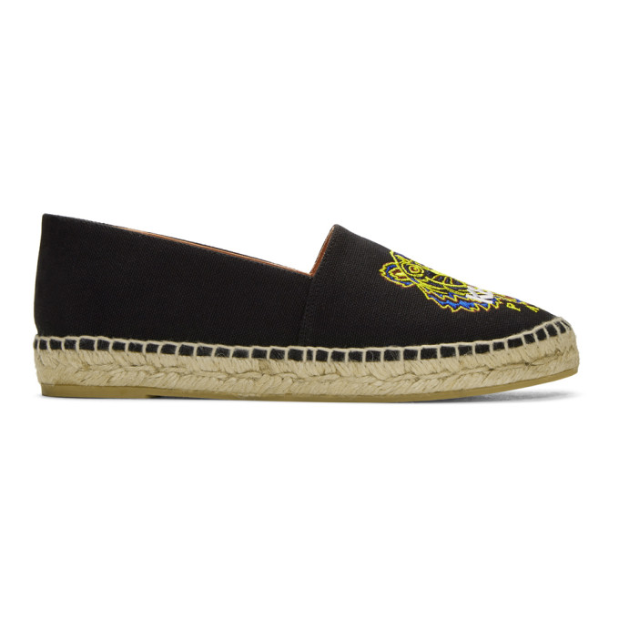 KENZO Black Canvas Classic Tiger Espadrilles