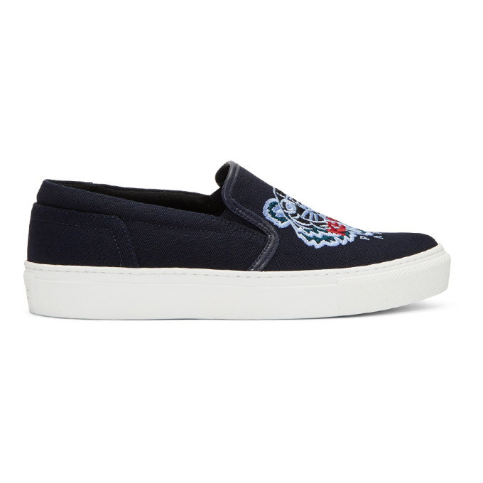 Kenzo Navy Tiger K-Skate Slip-On Sneakers