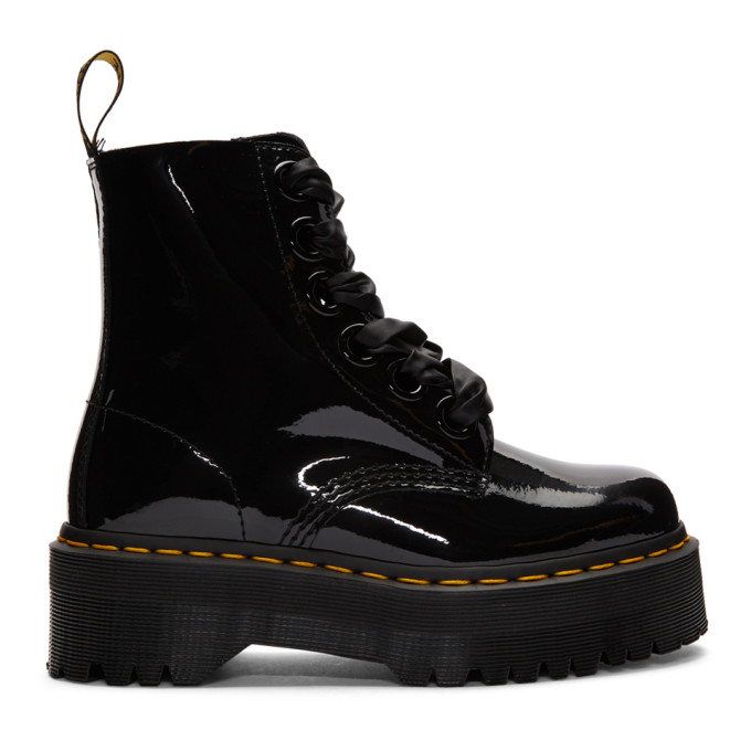 Dr. Martens Black Patent Molly Lolita Boots