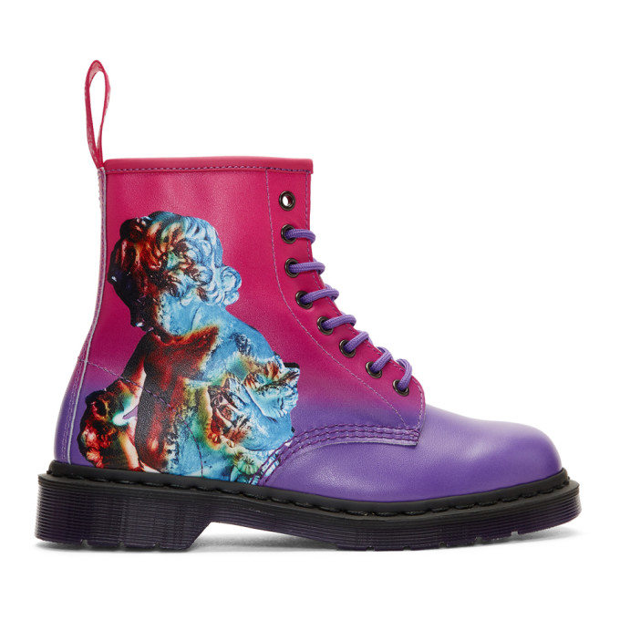 Dr. Martens Pink New Order Technique 1460 Boots