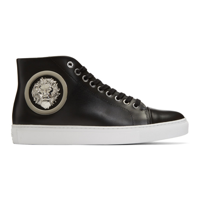 Versus Black Lion High-Top Sneakers