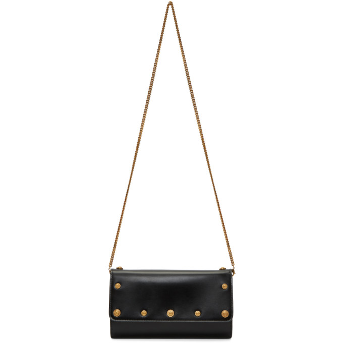 Versace Black Continental Chain Wallet Bag