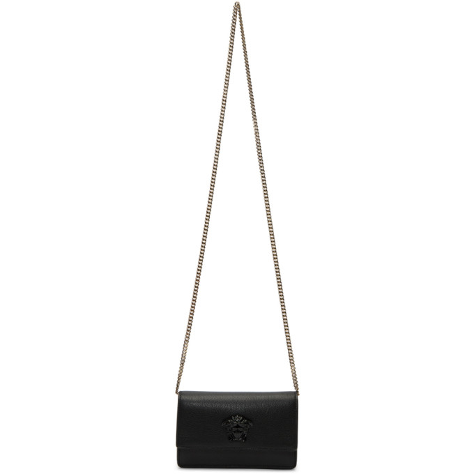 Versace Black Medusa Chain Wallet Bag