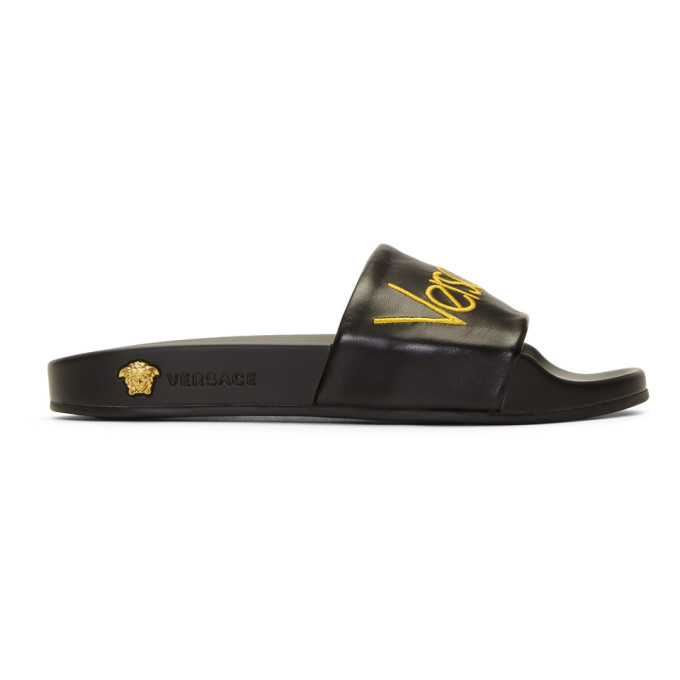 VERSACE VERSACE BLACK TRIBUTE LOGO SLIDES