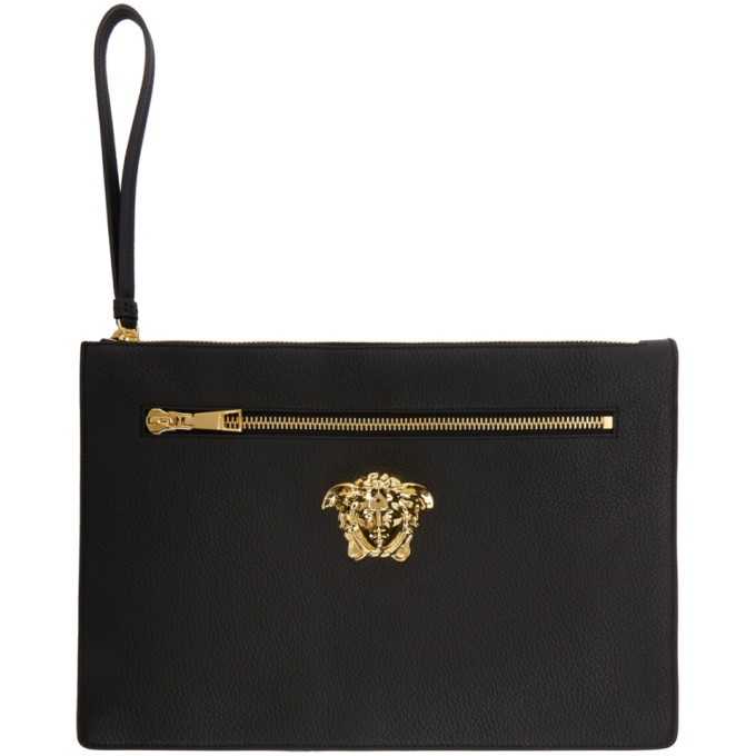 Versace Black Large Medusa Zip Pouch