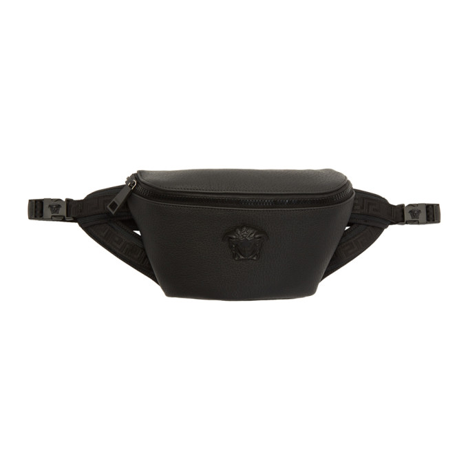 VERSACE VERSACE BLACK LEATHER MEDUSA BELT BAG