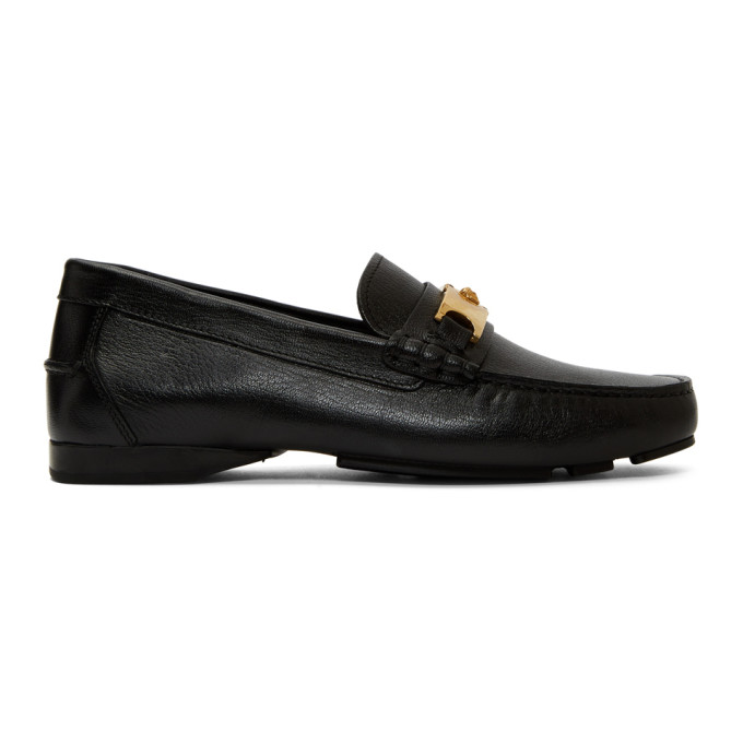 Versace Black Medusa Buckle Loafers