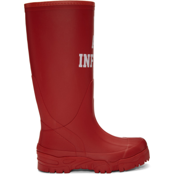 Undercover Red 'We Are Infinite' Rain Boots