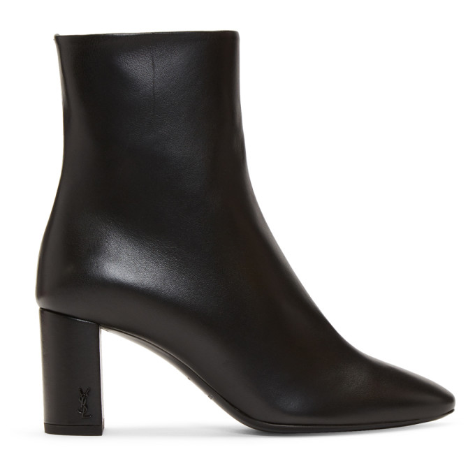 Saint Laurent Black Loulou Heeled Boots