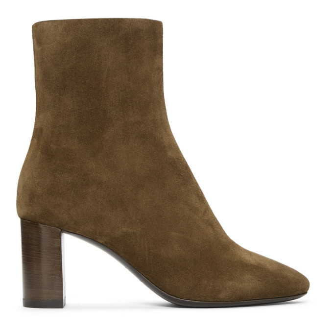 Saint Laurent Brown Suede Loulou Boots