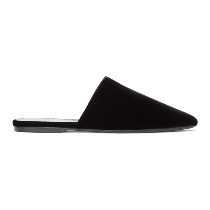 Saint Laurent Black Velvet Bliss Slippers