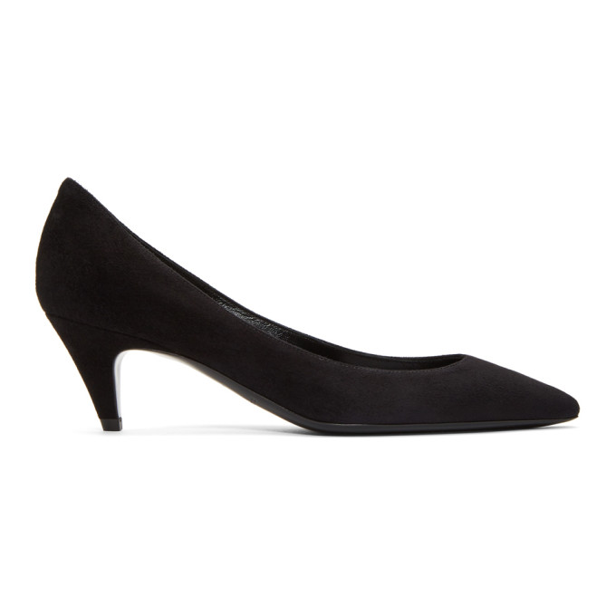 Saint Laurent Black Suede Charlotte Heels
