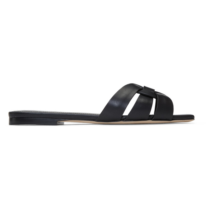 Saint Laurent Black Nappa Tribute Sandals