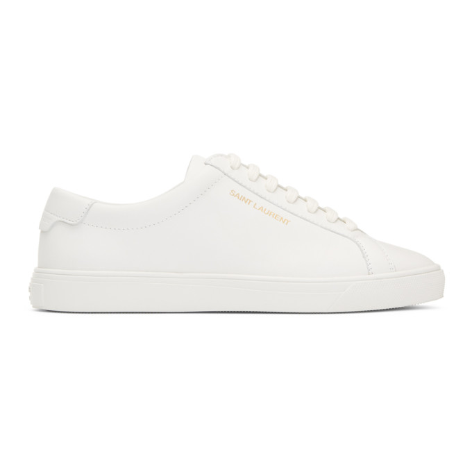 Saint Laurent White Lace-Up Sneakers