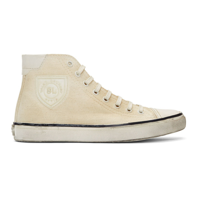 Saint Laurent White Bedford High-Top Sneakers