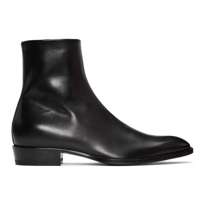 Saint Laurent Black Wyatt Boots
