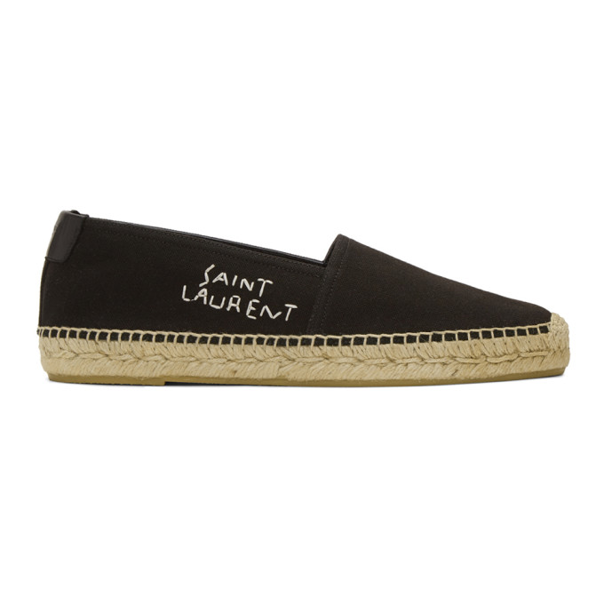 Saint Laurent Black Logo Espadrilles
