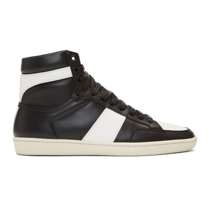 Saint Laurent Black & White SL/10 High-Top Sneakers