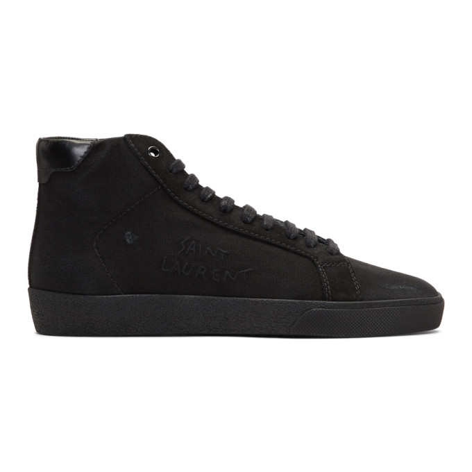 Saint Laurent Black SL/06 Signature Logo High-Top Sneakers