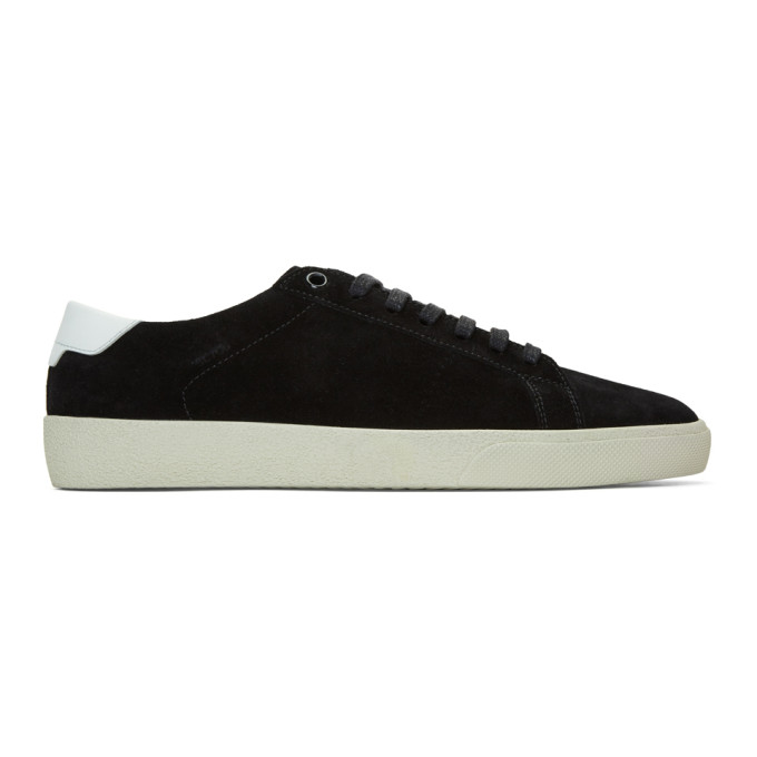 Saint Laurent Black Suede Court Classic Sneakers