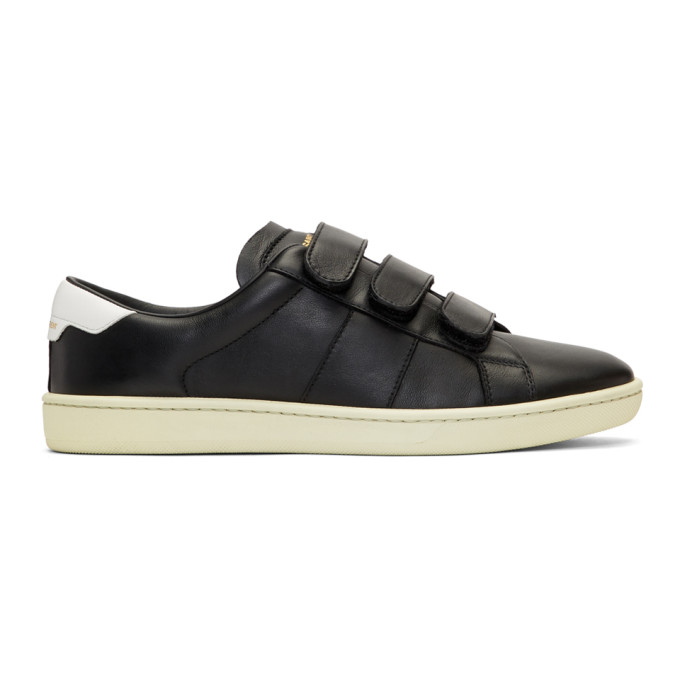 Saint Laurent Black Court Classic Strap Sneakers