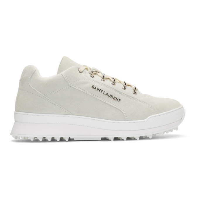 Saint Laurent White Suede Jump Sneakers