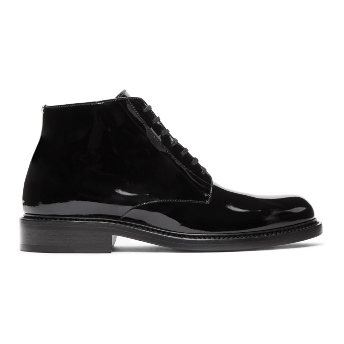 Saint Laurent Black Army Lace-Up Boots