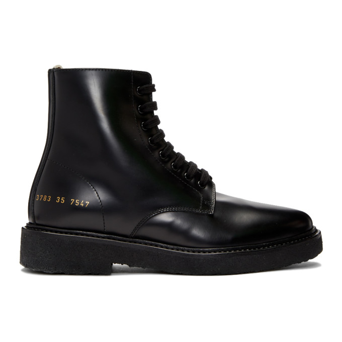 common projects black combat boots