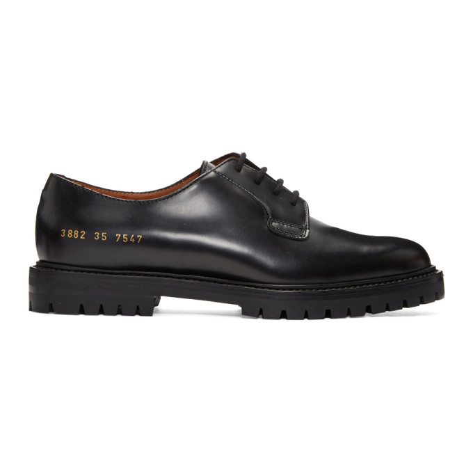Woman by Common Projects SSENSE Exclusive Black Leather Derbys