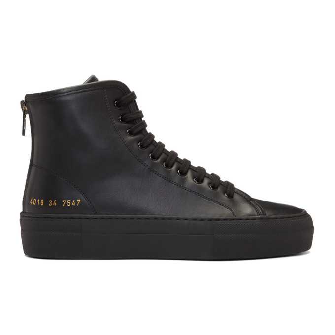 Woman by Common Projects Black Tournament High Super Sneakers