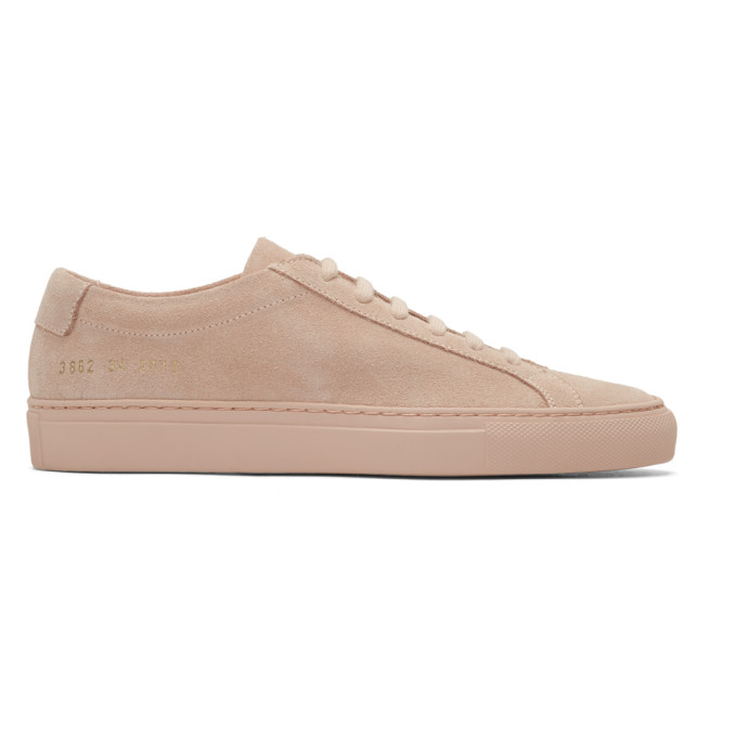 Woman by Common Projects Pink Suede Original Achilles Low Sneakers