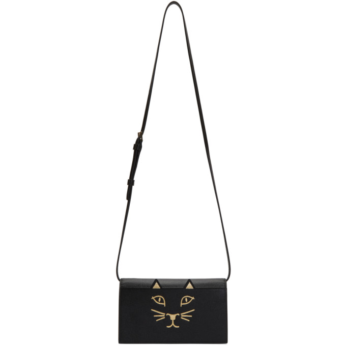Charlotte Olympia Black Feline Shoulder Bag