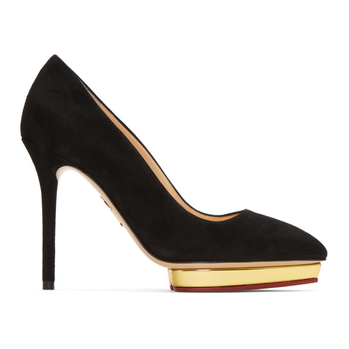 Charlotte Olympia Black Suede Debbie Heels