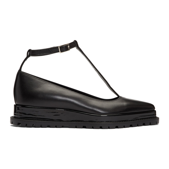 Sacai Black Two-In-One Mary Jane Flats