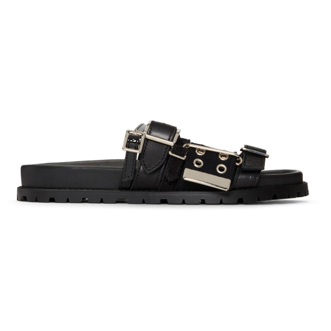Sacai Black Slider Sandals
