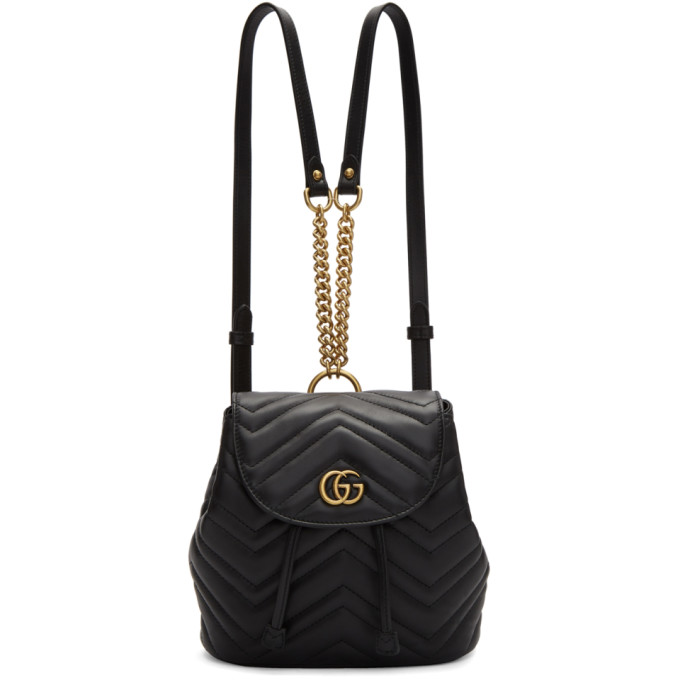 Gucci Black Mini GG Marmont 2.0 Backpack