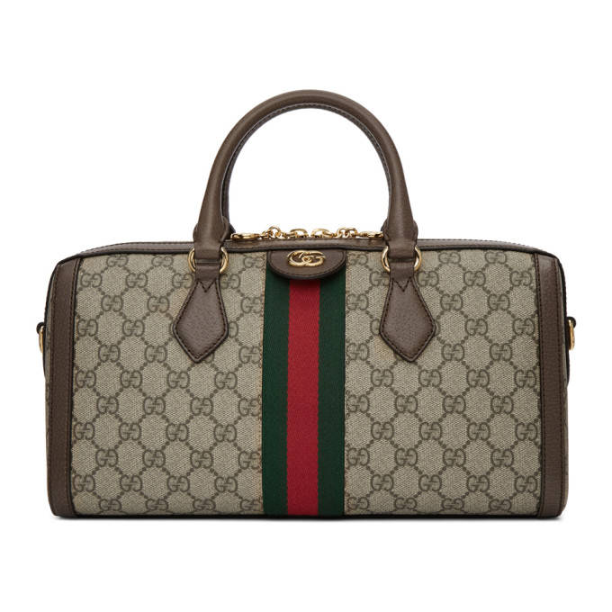 Gucci Beige Ophidia GG Supreme Bowling Bag