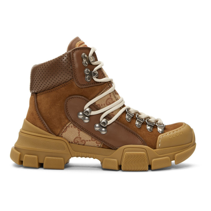 Gucci Beige & Brown Flashtrek Boots