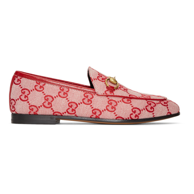Gucci Red New Canvas Jordan Loafers