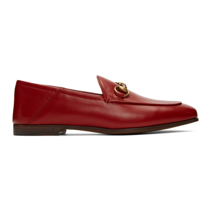 Gucci Red Brixton Crushback Loafers