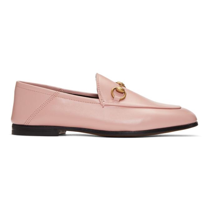 Gucci Pink Brixton Crushback Loafers