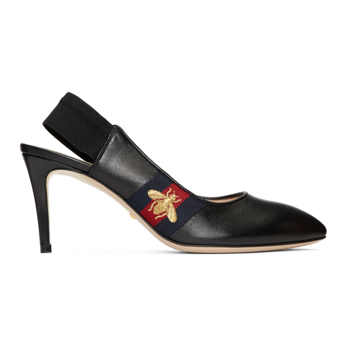 Gucci Black Sylvie Elastic Heels