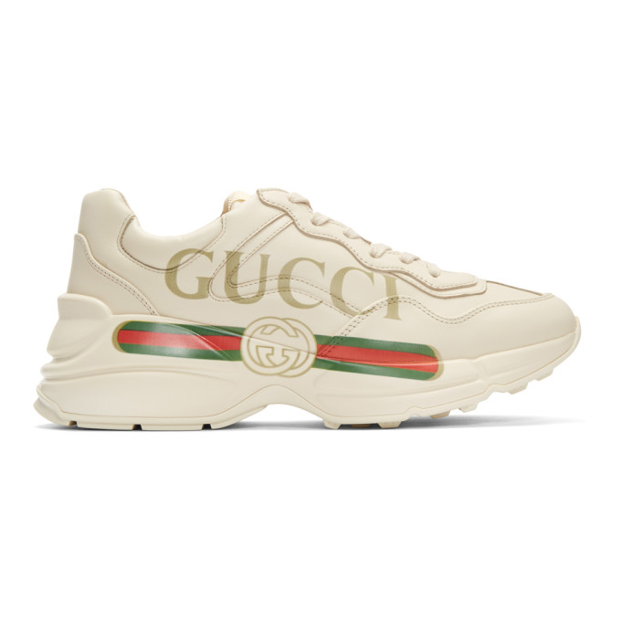 Gucci White Vintage Logo Rhyton Sneakers
