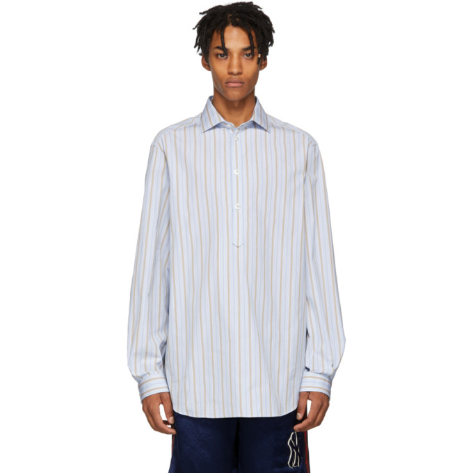 Gucci Blue Striped 70s Saffron Shirt