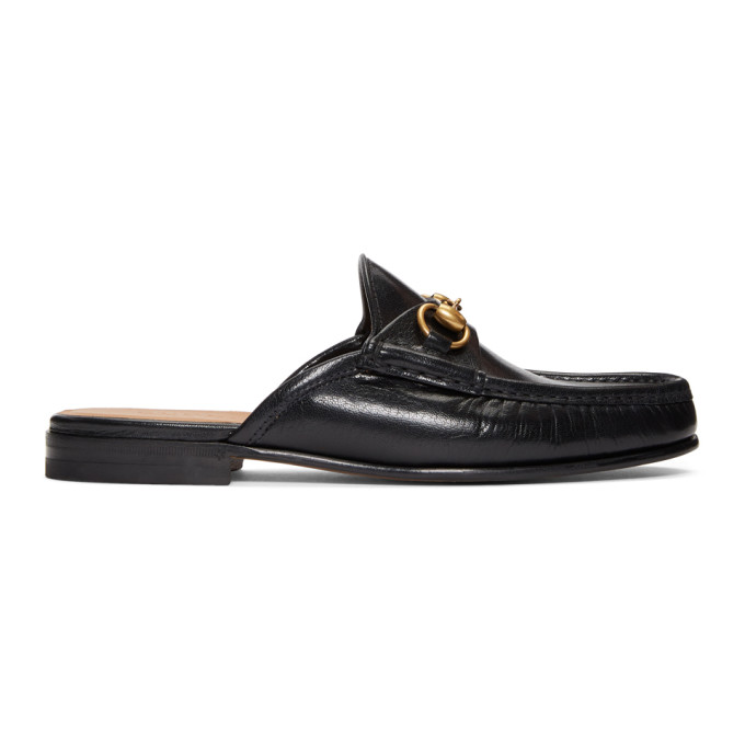 Gucci Black Slip-On Roos Loafers