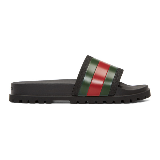 gucci black trek slides