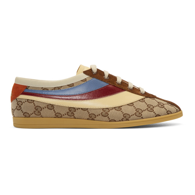 Gucci Beige & Brown GG Falacer Sneakers
