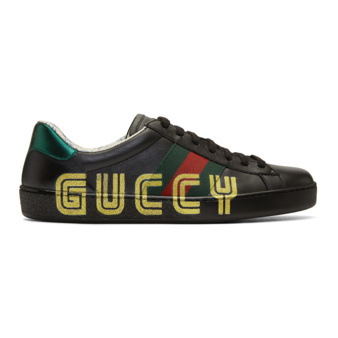 Gucci Black New Ace Guccy Sneaker