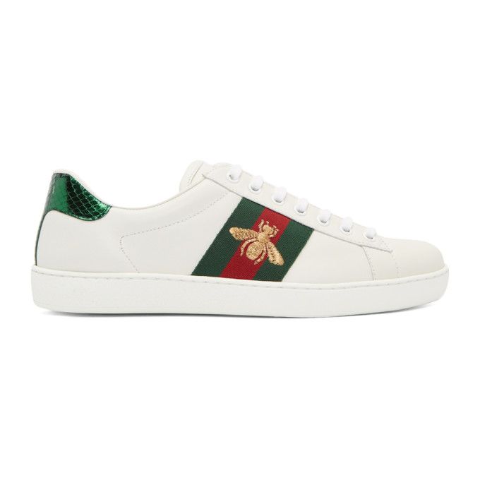 Gucci White Bee Ace Sneakers