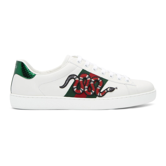Gucci White Snake Ace Sneakers